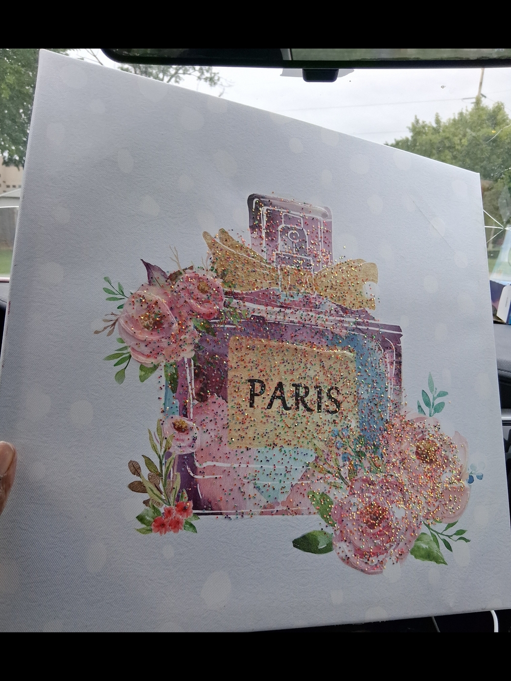 bebe Pink and Gold Paris Perfume Bottle Wall Art
